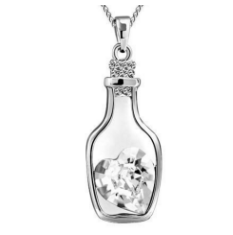 Crystal Heart Wishing Bottle Necklace