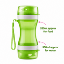 2 in 1 Portable Pet Water Bottle & Food Container Travel Dog Cat Drinking Bowl