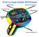 Car Bluetooth 5.0 FM Transmitter Dual USB 2.1A Charger Handsfree MP3 TF Player