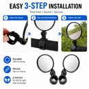 2PCS Bicycle Rear View Mirror Convex Handlebar Safety Mirror Mountain E-Bike