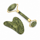 Natural Jade Roller & Gua Sha Set Facial Massage Skin Care Depuffing Tool