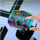 Car Bluetooth 5.0 FM Transmitter Dual USB 2.1A Charger Handsfree MP3 TF Player