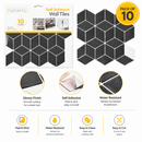 10 Pack Self Adhesive Wall Tiles Peel & Stick Decorative Wall Stickers