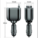 60W Retractable Car Charger Dual Pull Out Cables USB Type C PD QC3.0 12V 24V