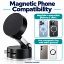 Magnetic Car Phone Holder Vacuum Suction Cup 360° Dashboard Windscreen Mount