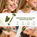 Natural Jade Roller & Gua Sha Set Facial Massage Skin Care Depuffing Tool