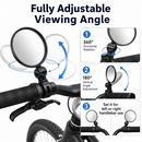 2PCS Bicycle Rear View Mirror Convex Handlebar Safety Mirror Mountain E-Bike