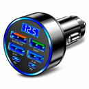 100W 6-in-1 Multi-Port USB C Car Charger Fast Charging Adapter Digital Display
