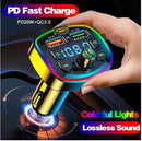 Car Bluetooth 5.0 FM Transmitter Dual USB 2.1A Charger Handsfree MP3 TF Player