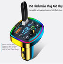 Car Bluetooth 5.0 FM Transmitter Dual USB 2.1A Charger Handsfree MP3 TF Player