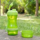 2 in 1 Portable Pet Water Bottle & Food Container Travel Dog Cat Drinking Bowl