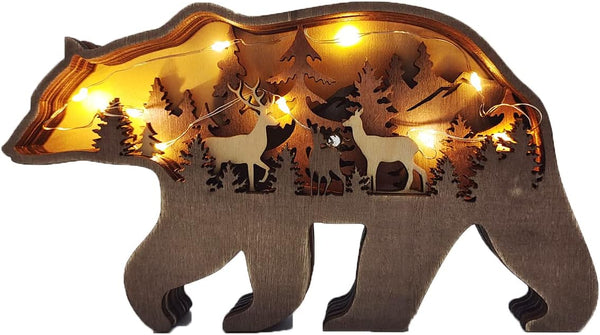 Wooden Animal Led  Ornaments