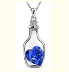 Crystal Heart Wishing Bottle Necklace