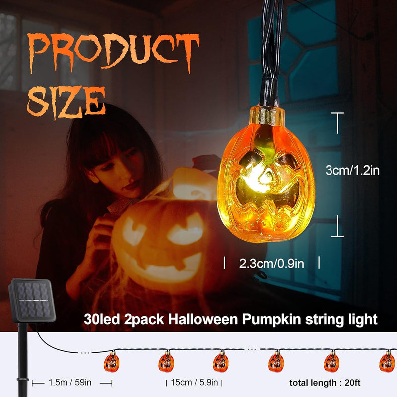 Pumpkin Gleam Solar String Lights