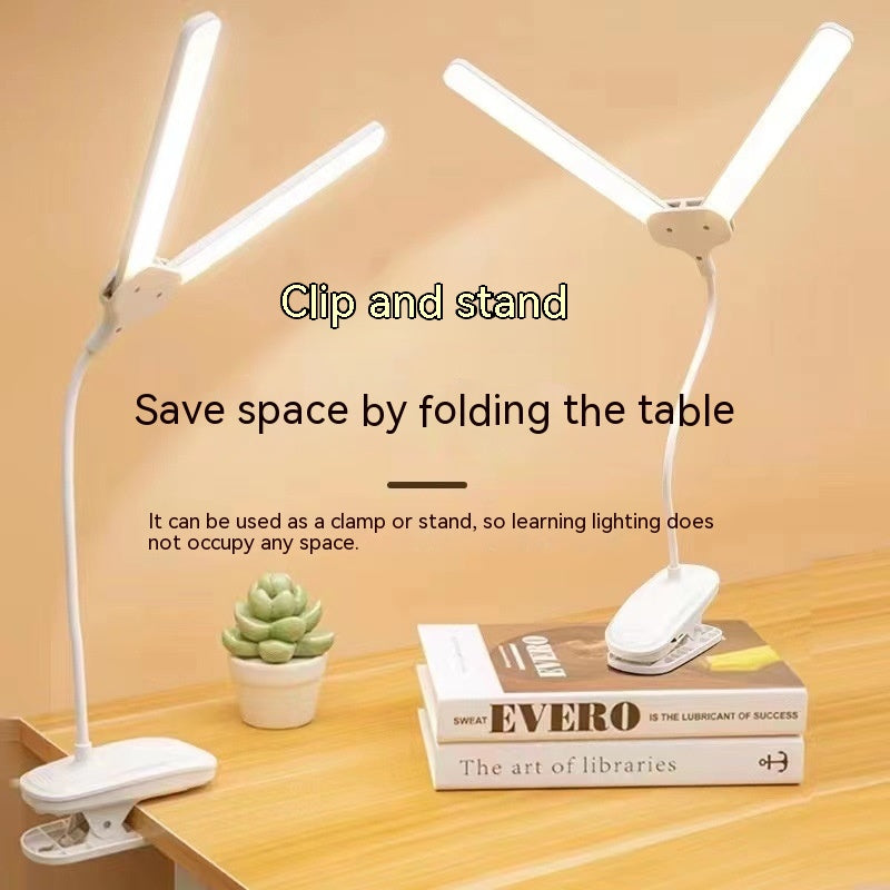 Dual-Head Clamp Table Lamp