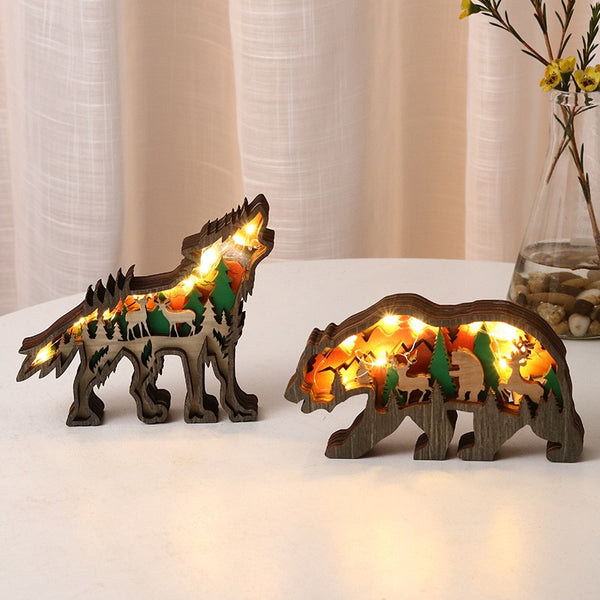 Wooden Animal Led  Ornaments