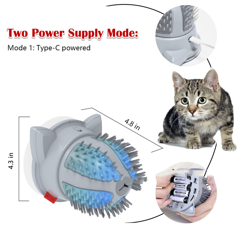 Electric Cat Brush LED Toy Massager